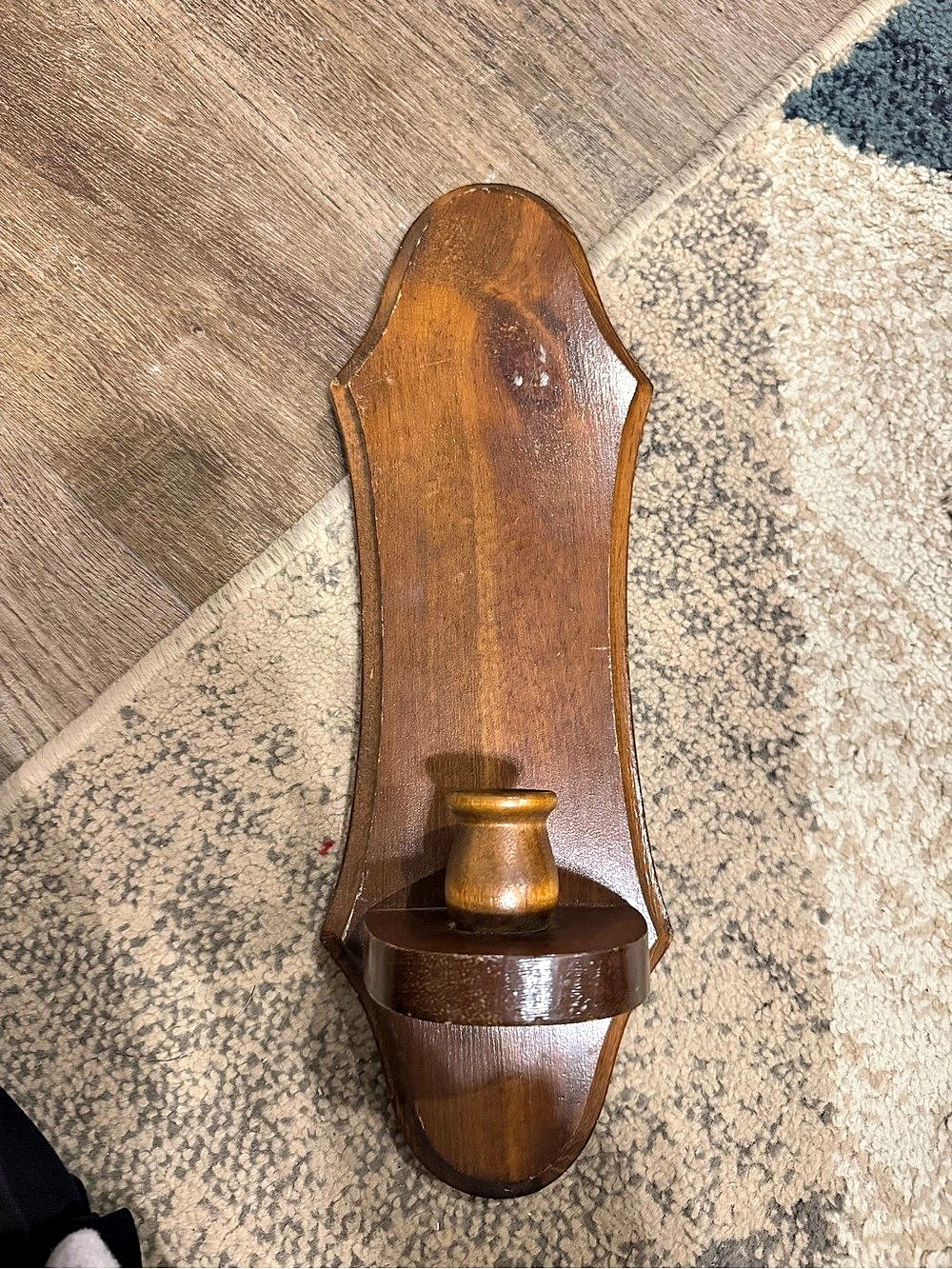 Wooden Wall-Mounted Decor Candle Holder in Brown